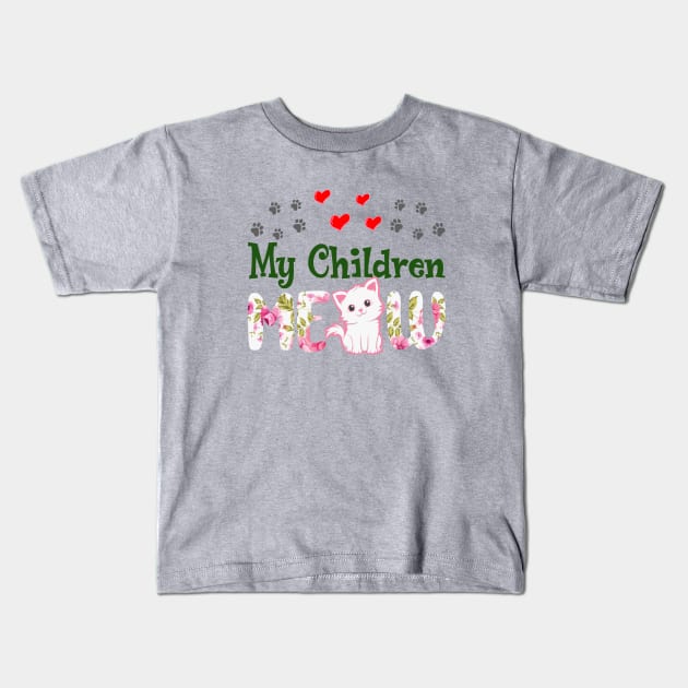 My children pussy cat Kids T-Shirt by tekolier